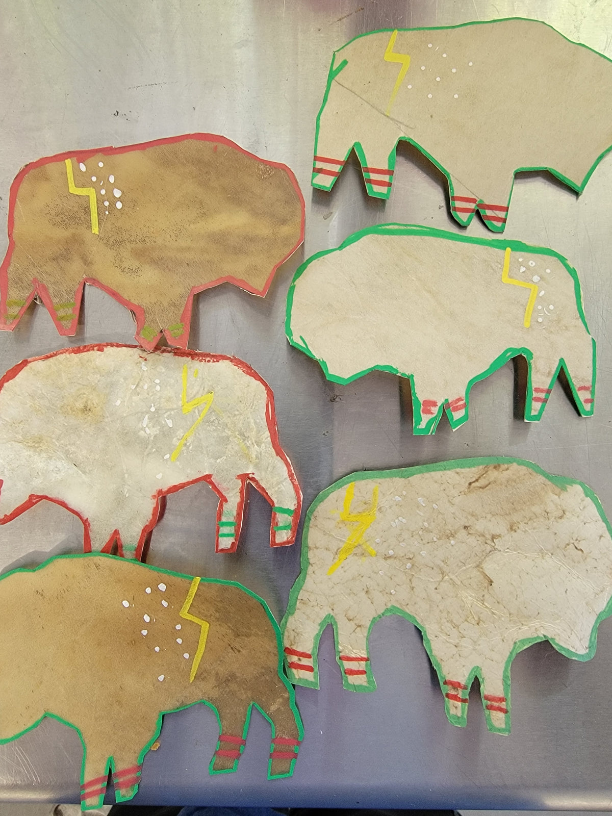 Raw hide ornaments